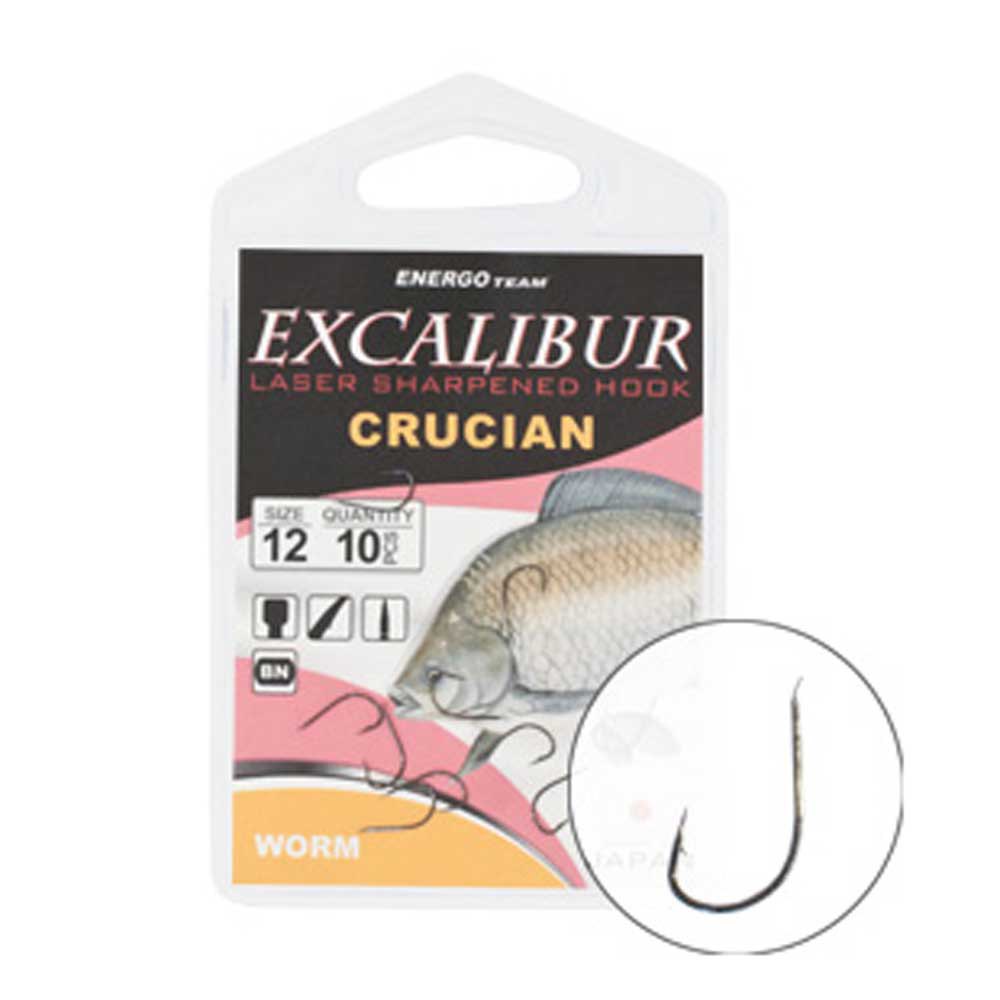 Excalibur 47085012 Crucian Worm Зубчатый Крюк Бесцветный Black Nickel 12
