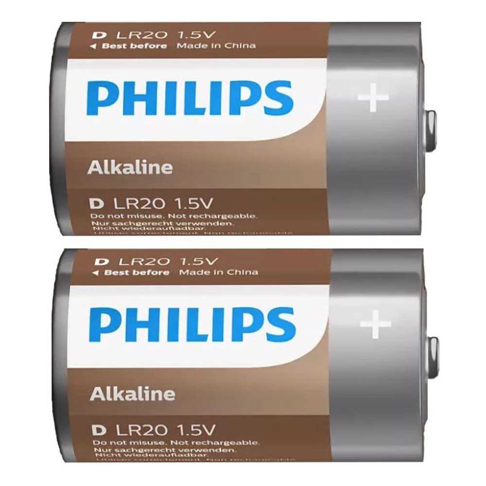 Philips LR20A2B/10 LR20A2B Pack Щелочные батареи Серебристый Silver