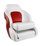 Кресло с болстером Premium Captain\'s Bucket, обивка винил, цвет белый/красный, Marine Rocket 75177WR-MR