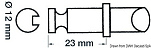 Уключина из хромированной латуни 23 x 12 мм, Osculati 34.430.12 для разборных весел резиновых лодок