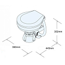 Купить Унитаз судовой TMC 29920 12В 360х445х352мм с электрической прокачкой и кнопкой смыва чаша из керамики 7ft.ru в интернет магазине Семь Футов