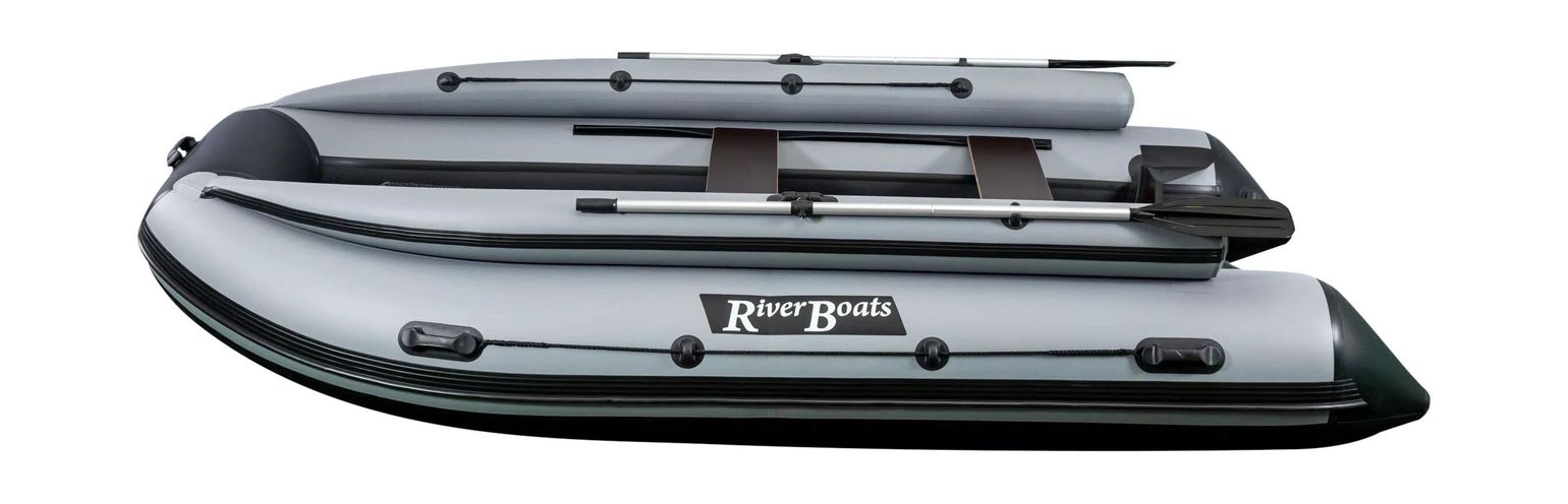 Купить Надувная лодка ПВХ, RiverBoats RB 390 НДНД, ф/б, черно-серый RB390NDFBBG 7ft.ru в интернет магазине Семь Футов