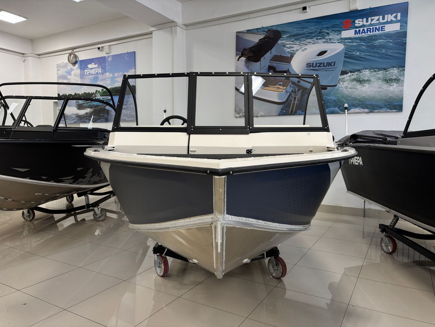 Купить Моторная лодка, Триера 460 FISH_new, белый с Suzuki DF50ATL KITTR66 7ft.ru в интернет магазине Семь Футов