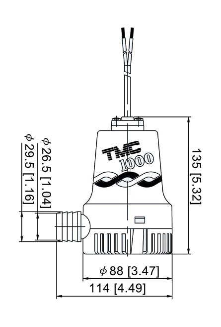 Купить Помпа осушительная, 12 В, 1000GPH (3785 л/ч) TMC 1005512 7ft.ru в интернет магазине Семь Футов