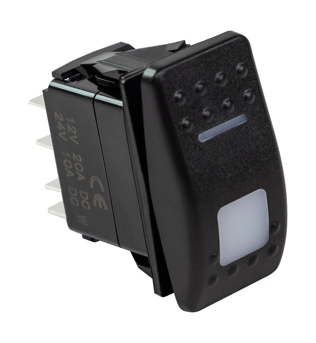 Купить Переключатель трехпозиционный (ON)-OFF-(ON) 12В/20А 5р с подсветкой (упаковка из 50 шт.) Marine Rocket 4620136057387_pkg_50 7ft.ru в интернет магазине Семь Футов