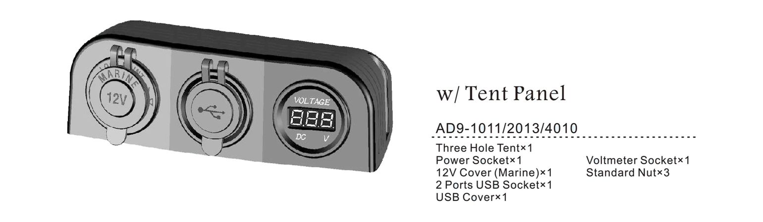Купить Панель с USB-разъемом 5в 2.1А, прикуривателем и вольтметром (упаковка из 10 шт.) AAA AD9-1011/2013/4010_pkg_10 7ft.ru в интернет магазине Семь Футов