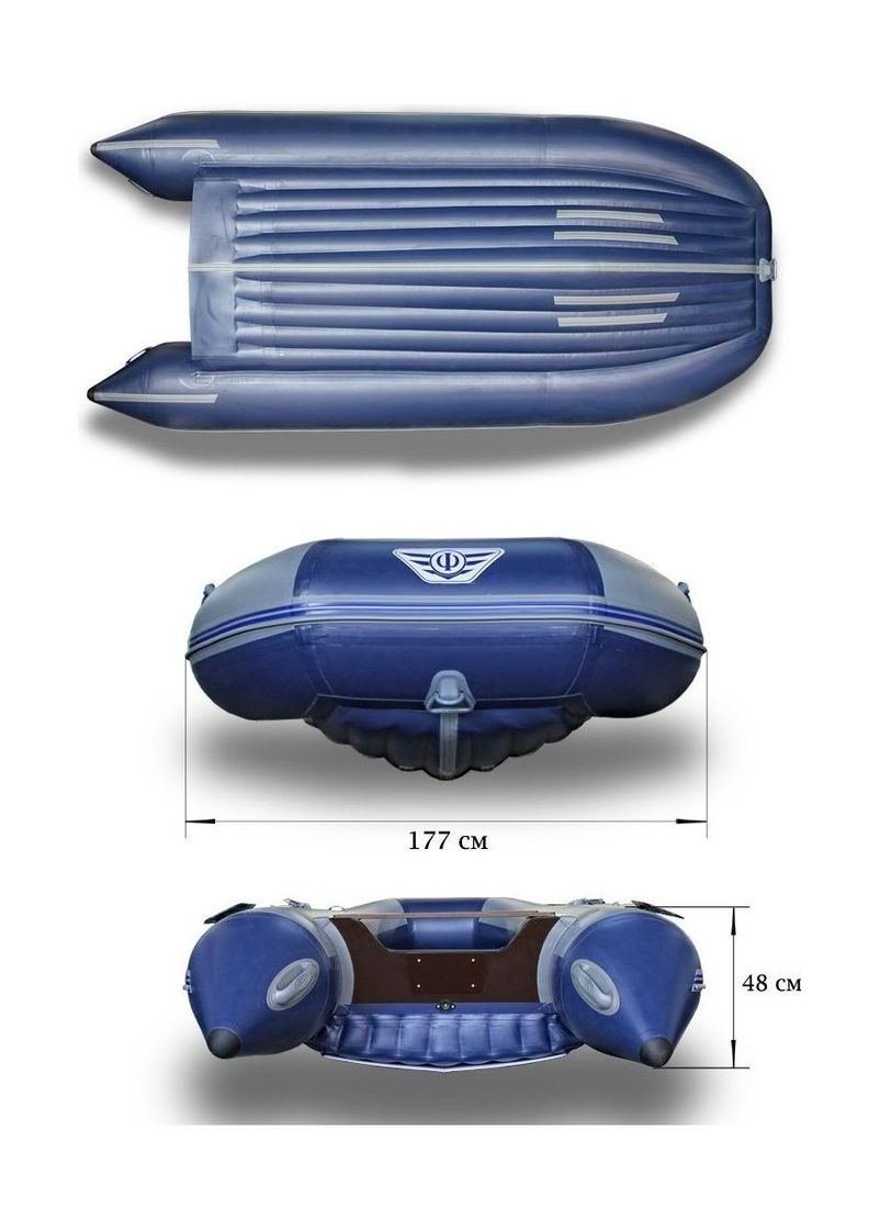 Купить Надувная лодка ПВХ, Флагман 380 НДНД, серо-синий FL380GB 7ft.ru в интернет магазине Семь Футов