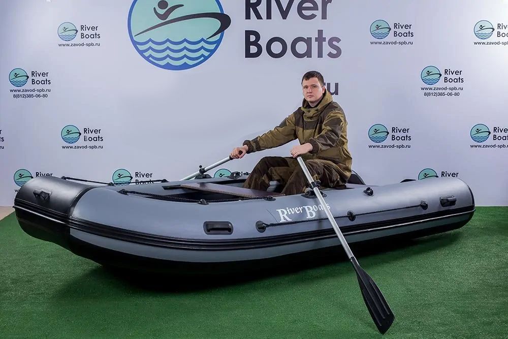 Купить Надувная лодка ПВХ, RiverBoats RB 370 НДНД, серый RB370NDG 7ft.ru в интернет магазине Семь Футов