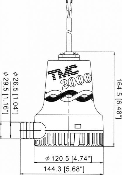 Купить Помпа осушительная, 24 В, 2000GPH (7570 л/ч) (упаковка из 12 шт.) TMC 1005724_pkg_12 7ft.ru в интернет магазине Семь Футов