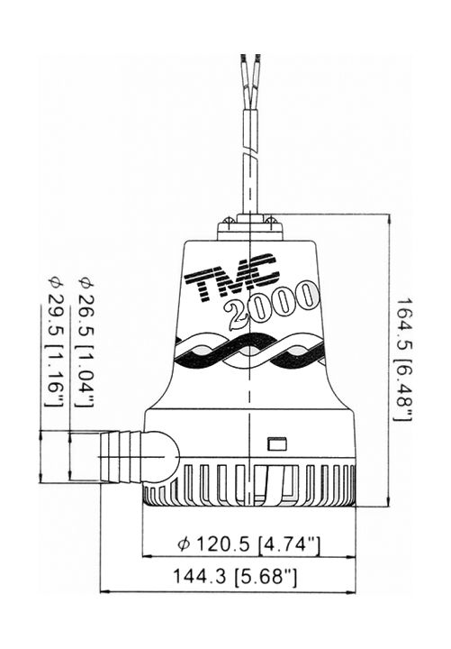 Купить Помпа осушительная, 24 В, 2000GPH (7570 л/ч) TMC 1005724 7ft.ru в интернет магазине Семь Футов