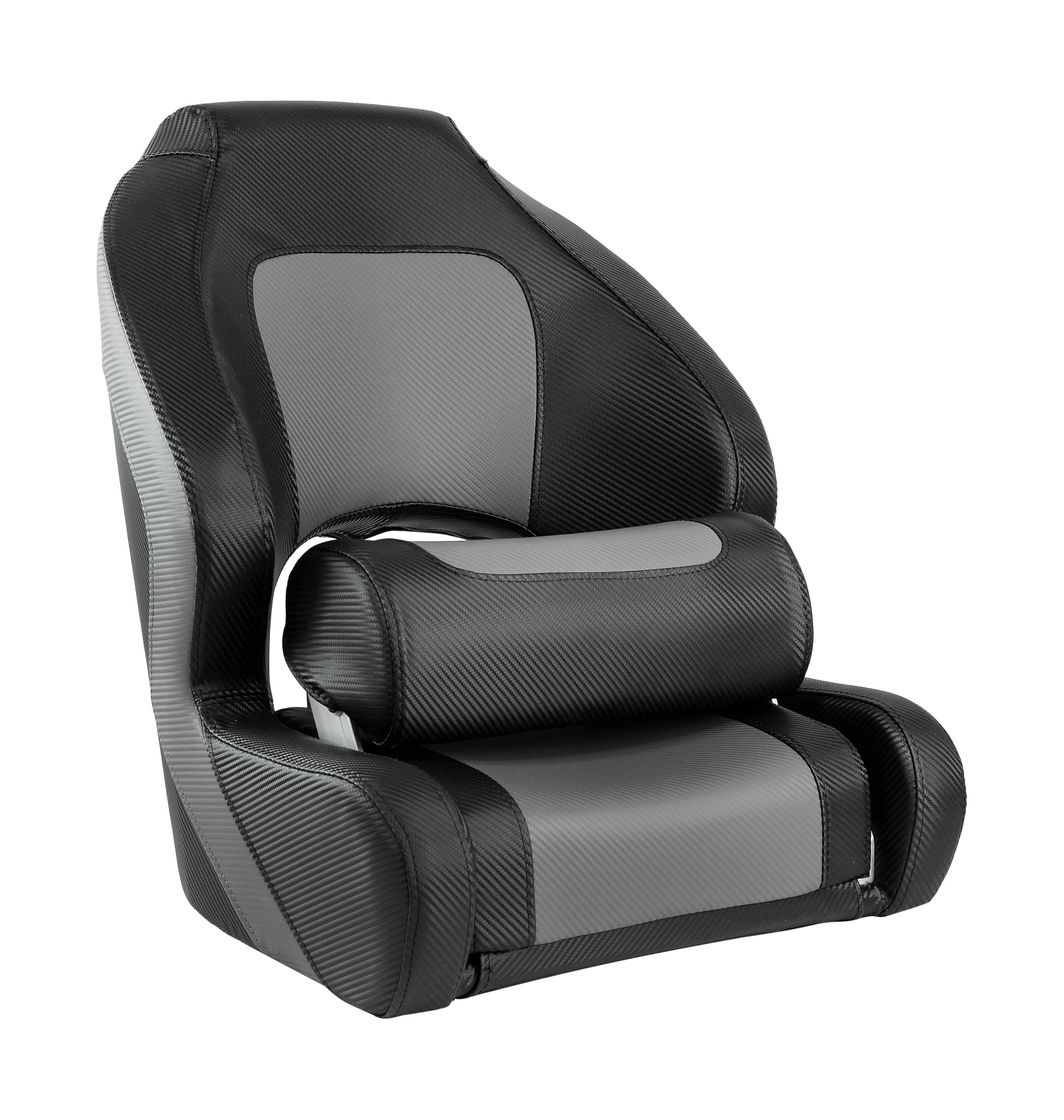 Купить Кресло с болстером Deluxe Carbon, обивка черный/серый винил Marine Rocket 4620136032568 7ft.ru в интернет магазине Семь Футов