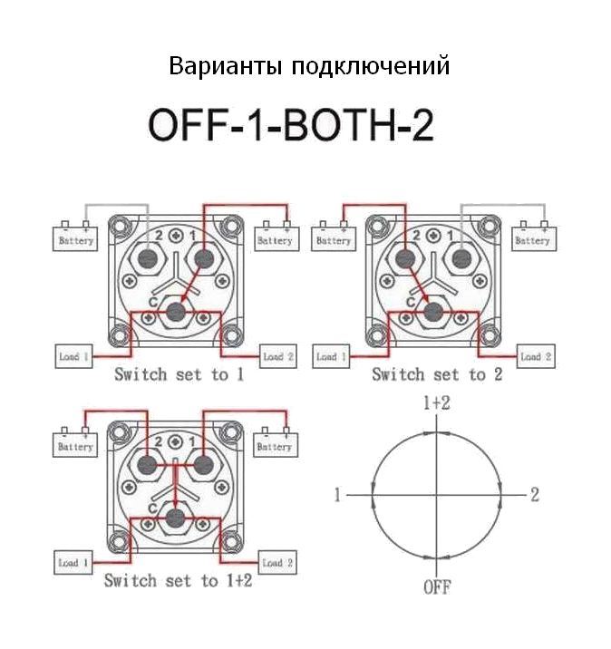 Купить Выключатель массы \"OFF-1-BOTH-2\" (2 АКБ) 300А AES.Co AES121130C 7ft.ru в интернет магазине Семь Футов