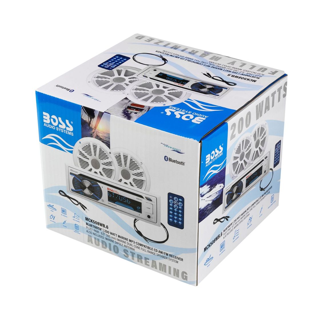 Купить Морская аудиосистема 1DIN BOSS MCK508WB.6 (комплект2) (упаковка из 9 шт.) Boss Audio MCK508WB.6_pkg_9 7ft.ru в интернет магазине Семь Футов