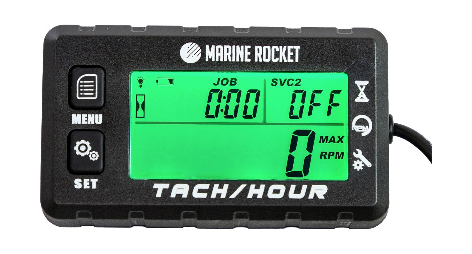 Купить Тахометр универсальный со счетчиком моточасов с подсветкой и сменной батарейкой (упаковка из 10 шт.) Marine Rocket THM307MR_pkg_10 7ft.ru в интернет магазине Семь Футов