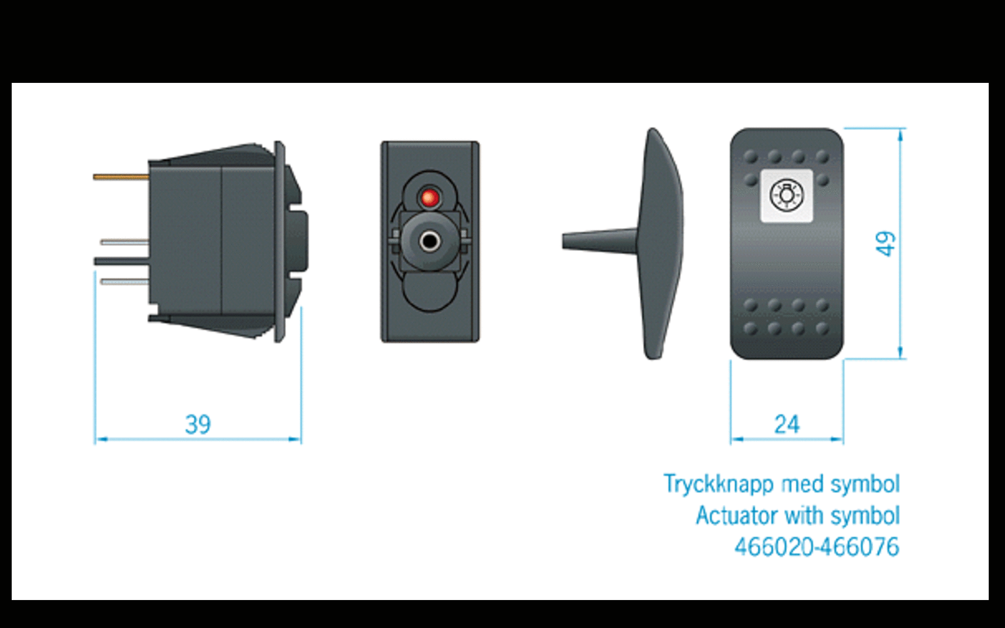 Купить Переключатель трехпозиционный OFF-ON-ON 12 В/20А, с подсветкой, ROCA 466208 7ft.ru в интернет магазине Семь Футов