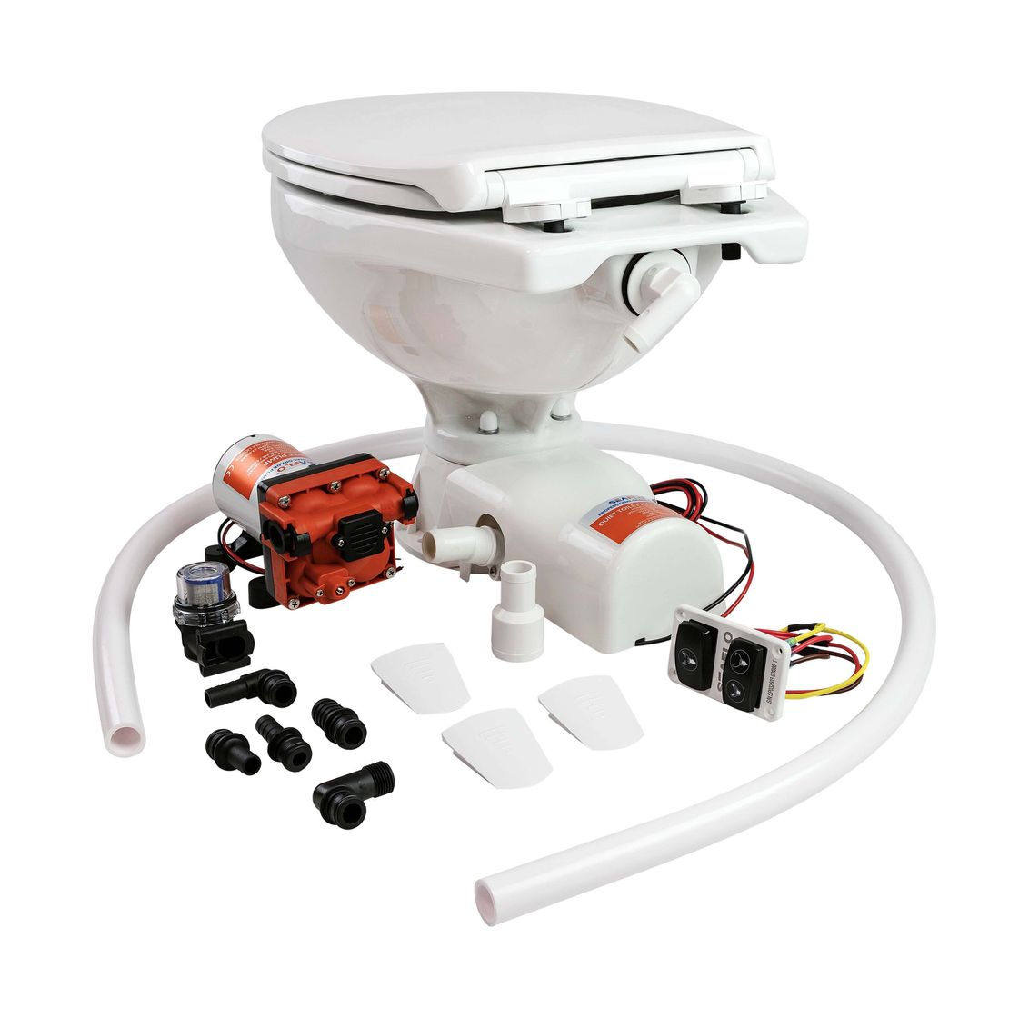 Купить Унитаз электрический Regular 04, 12 В, SeaFlo (упаковка из 2 шт.) SFMTE104R_pkg_2 7ft.ru в интернет магазине Семь Футов