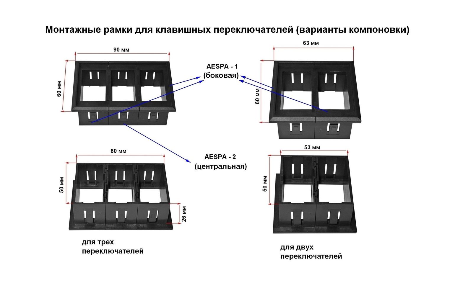 Купить Панель боковая для групповой установки переключателей AES11185Х AES.Co AESPA1 7ft.ru в интернет магазине Семь Футов