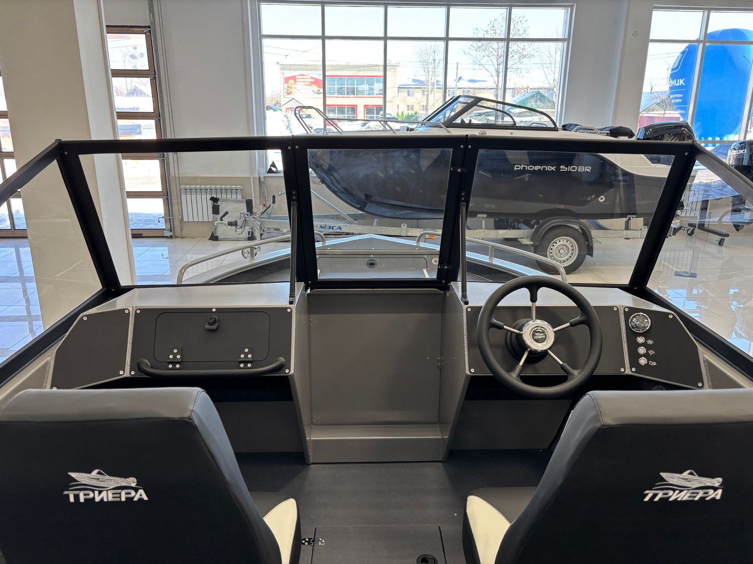 Купить Моторная лодка, Триера 460 BR_new, серый с Suzuki DF50ATL KITTR37 7ft.ru в интернет магазине Семь Футов