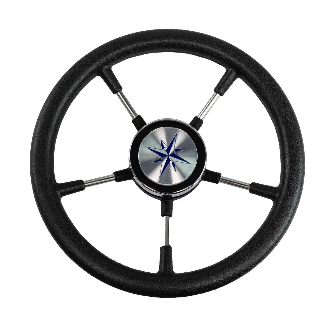 Купить Рулевое колесо RIVA RSL обод черный, спицы серебряные д. 320 мм (упаковка из 6 шт.) Volanti Luisi VN732022-01_pkg_6 7ft.ru в интернет магазине Семь Футов