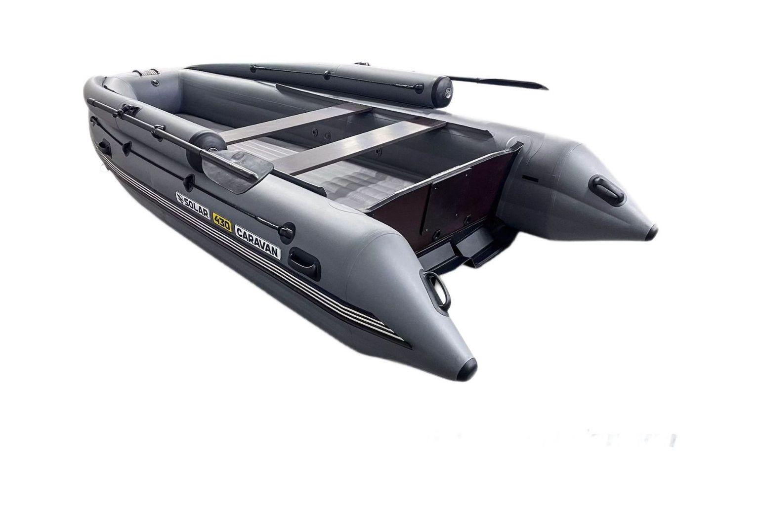 Купить Надувная лодка ПВХ, SOLAR-430 Caravan Super Jet tunnel с фальшбортом, серый SLR430jet_car_super_fb_grey 7ft.ru в интернет магазине Семь Футов