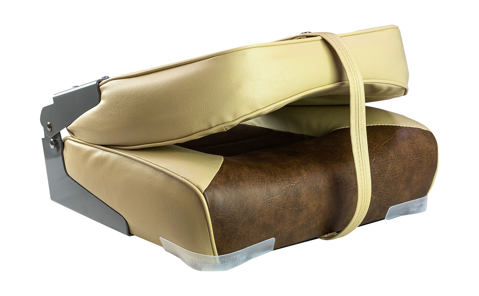 Купить Кресло складное мягкое, обивка винил, цвет песочный/коричневый, Marine Rocket 75121SB-MR 7ft.ru в интернет магазине Семь Футов