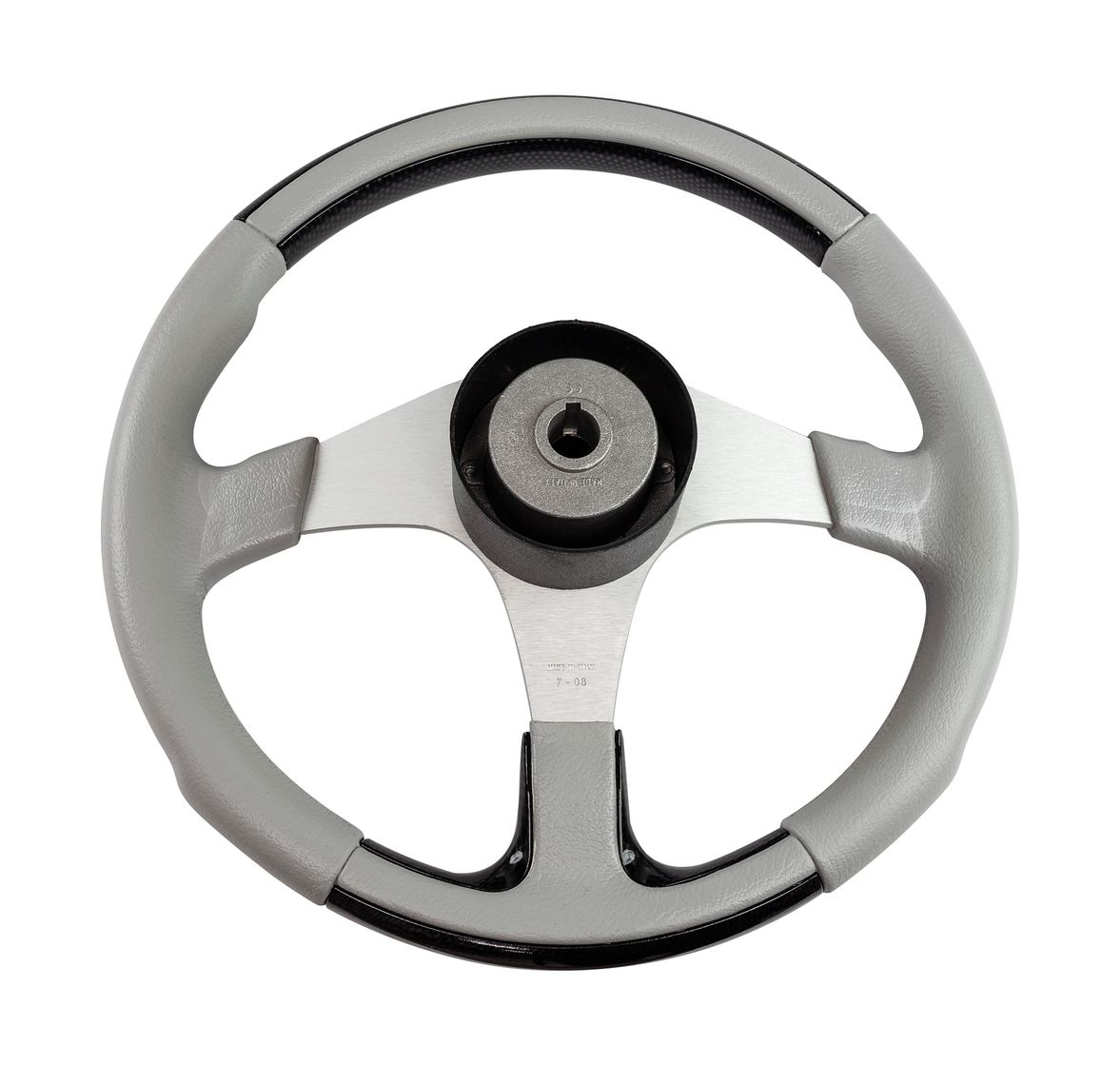 Купить Рулевое колесо EVO MARINE 2 обод черный/серый, спицы серебряные д. 355 мм Volanti Luisi VN850003-35 7ft.ru в интернет магазине Семь Футов