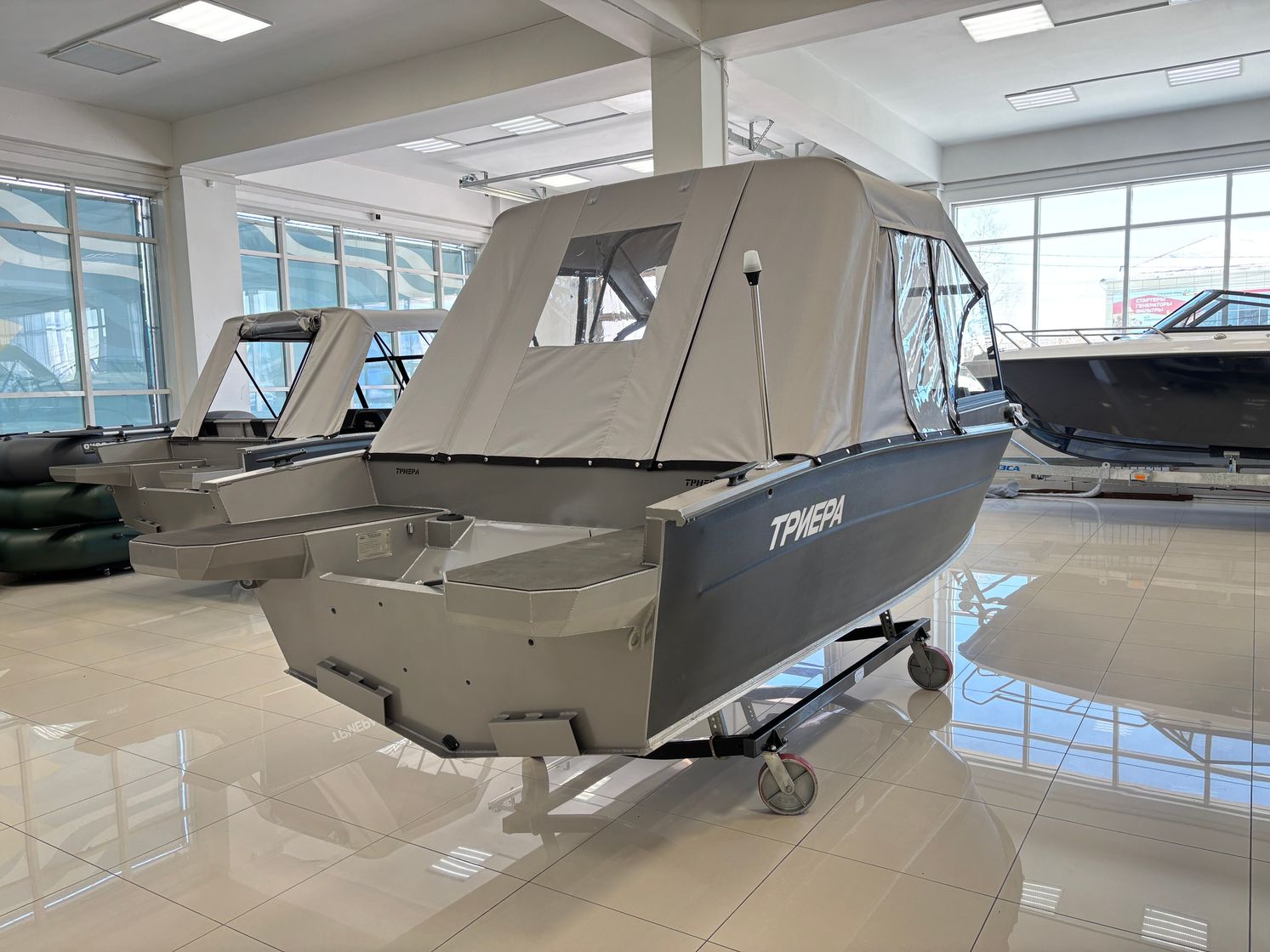Купить Моторная лодка, Триера 460 BR_new, серый с Suzuki DF50ATL KITTR37 7ft.ru в интернет магазине Семь Футов