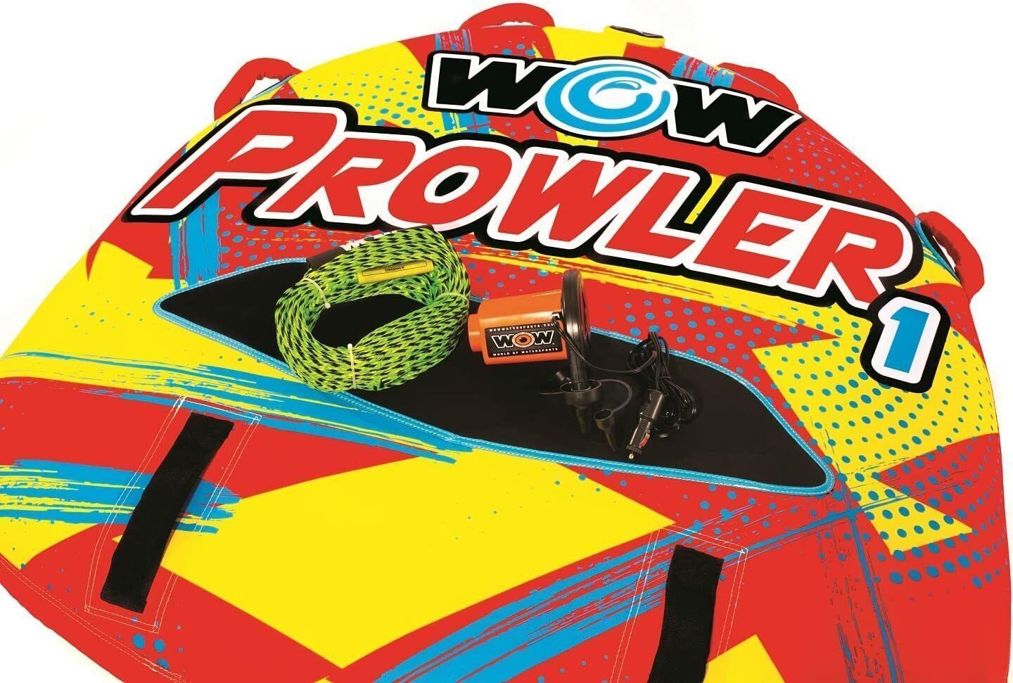 Купить Баллон буксируемый Prowler 1P с электрическим насосом и буксирным тросом World of watersports 22WTO3990 7ft.ru в интернет магазине Семь Футов