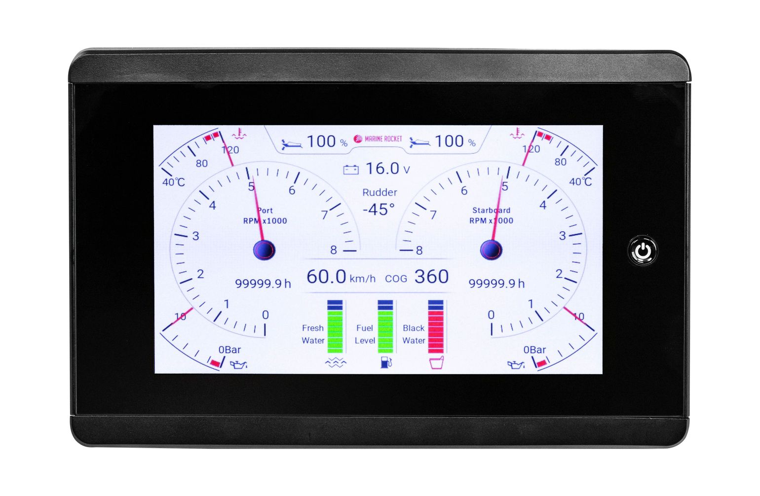 Купить Морской многофункциональный дисплей MFD-70, 7 дюймов, сенсорный, TFT, Marine Rocket MFKMB70MRP 7ft.ru в интернет магазине Семь Футов