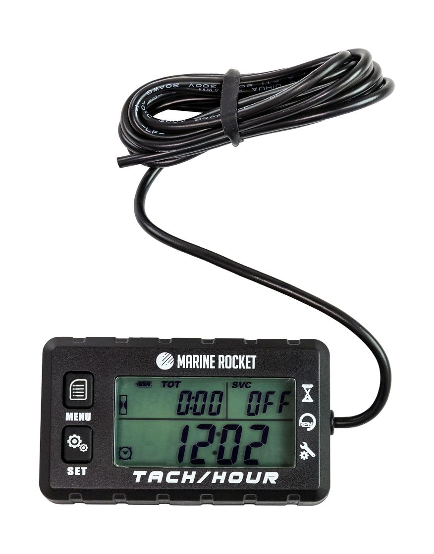 Купить Тахометр универсальный со счетчиком моточасов с подсветкой и сменной батарейкой Marine Rocket THM307MR 7ft.ru в интернет магазине Семь Футов
