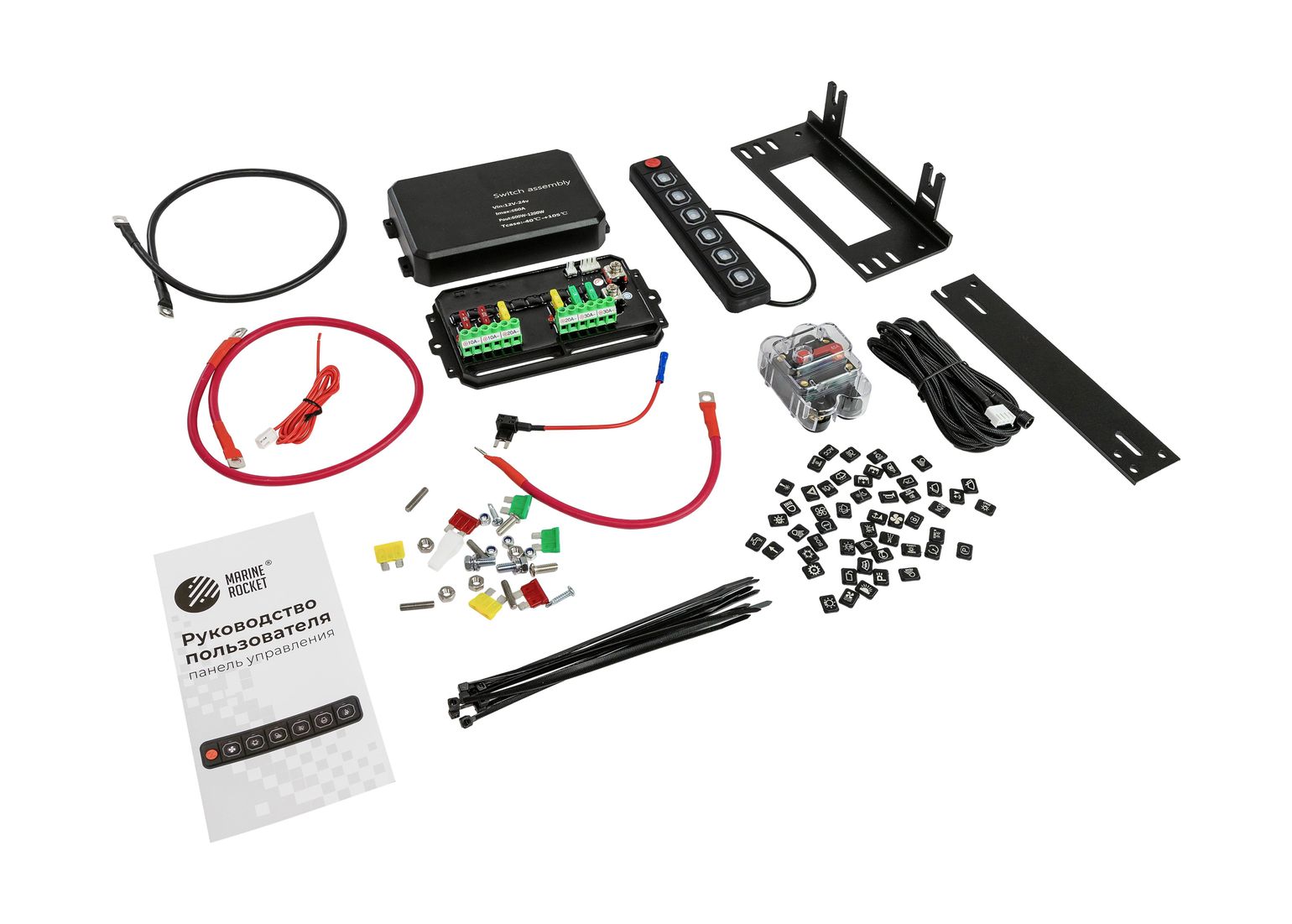 Купить Панель управления (1 ряд, 6 кнопок, силикон, RGB), Marine Rocket (упаковка из 4 шт.) OT097_MR_pkg_4 7ft.ru в интернет магазине Семь Футов