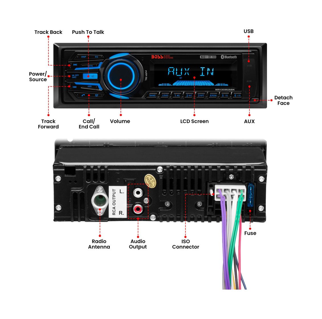 Купить Морская магнитола BOSS MR1308UABK (упаковка из 3 шт.) Boss Audio MR1308UABK_pkg_3 7ft.ru в интернет магазине Семь Футов