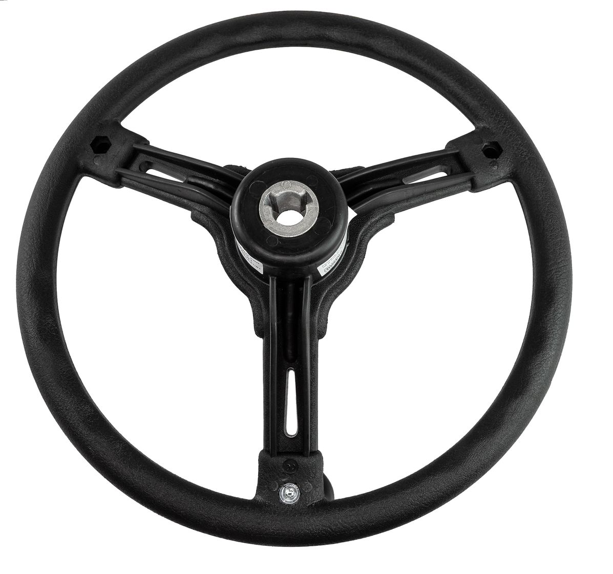 Купить Рулевое колесо RIVIERA черный обод и спицы д. 350 мм со спинером Volanti Luisi VN8250-01 7ft.ru в интернет магазине Семь Футов