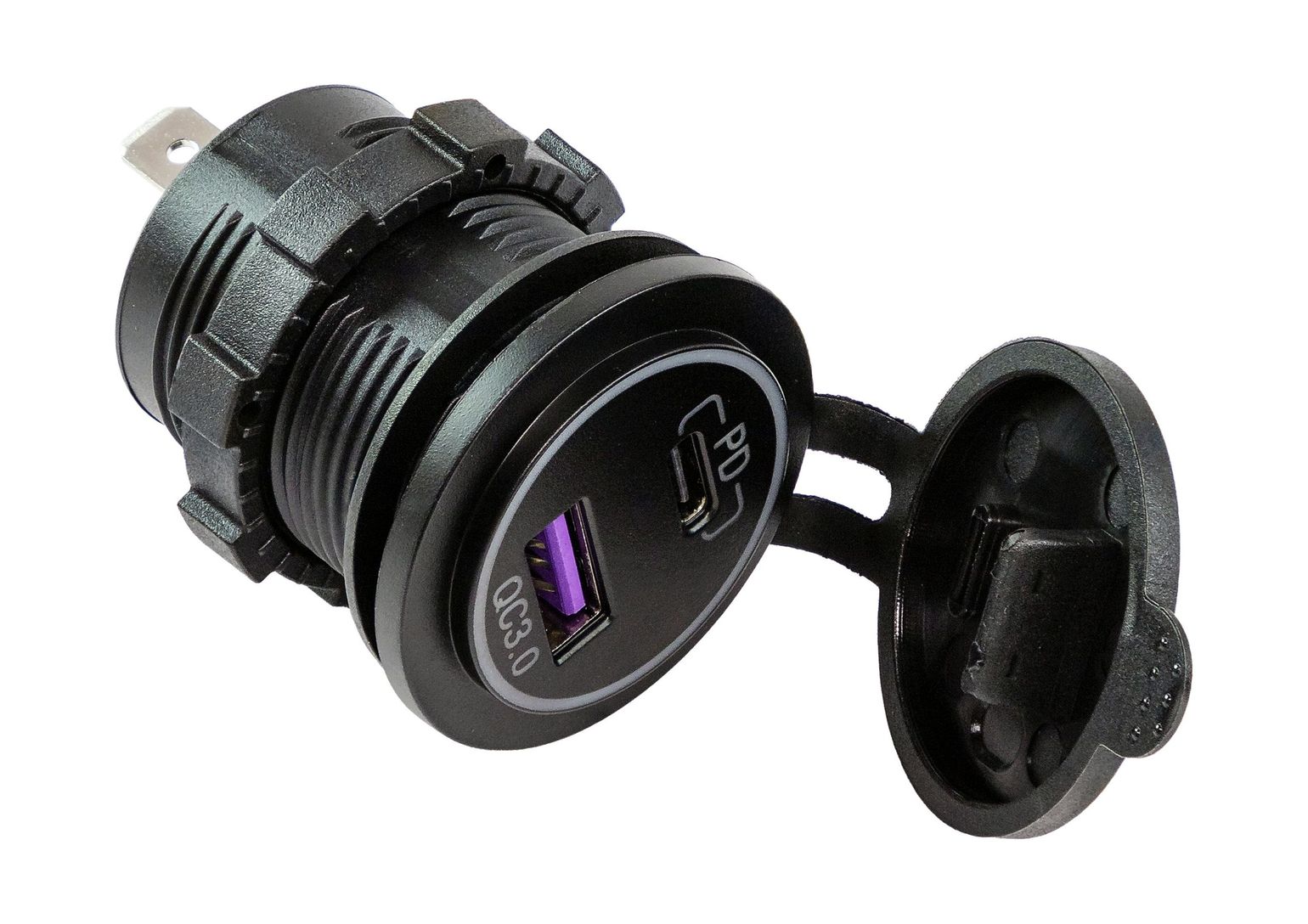 Купить Разъем USB QC3.0 5в 3А и USB PD (упаковка из 50 шт.) Marine Rocket 4620136058407_pkg_50 7ft.ru в интернет магазине Семь Футов