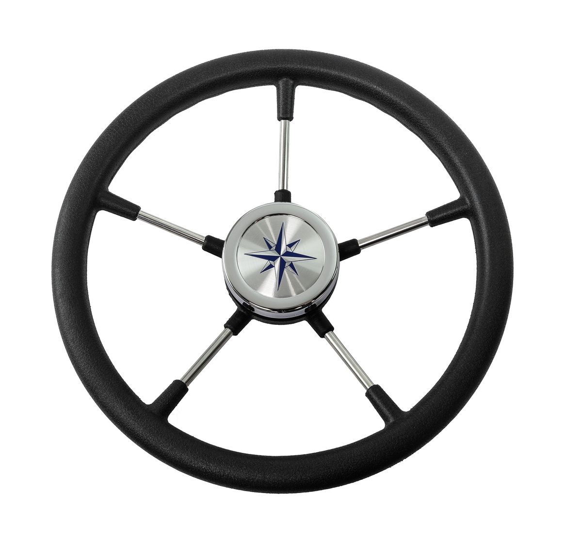 Купить Рулевое колесо RIVA RSL обод черный, спицы серебряные д. 360 мм (упаковка из 5 шт.) Volanti Luisi VN735022-01_pkg_5 7ft.ru в интернет магазине Семь Футов