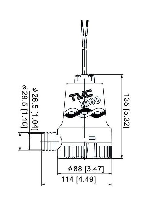 Купить Помпа осушительная, 12 В, 1000GPH (3785 л/ч) (упаковка из 24 шт.) TMC 1005512_pkg_24 7ft.ru в интернет магазине Семь Футов