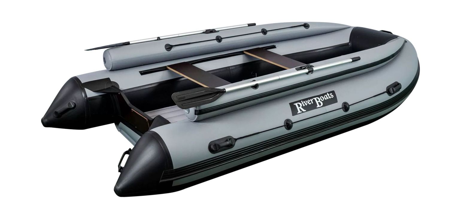 Купить Надувная лодка ПВХ, RiverBoats RB 410 НДНД, ф/б, серо-белый RB410NDFBGW 7ft.ru в интернет магазине Семь Футов