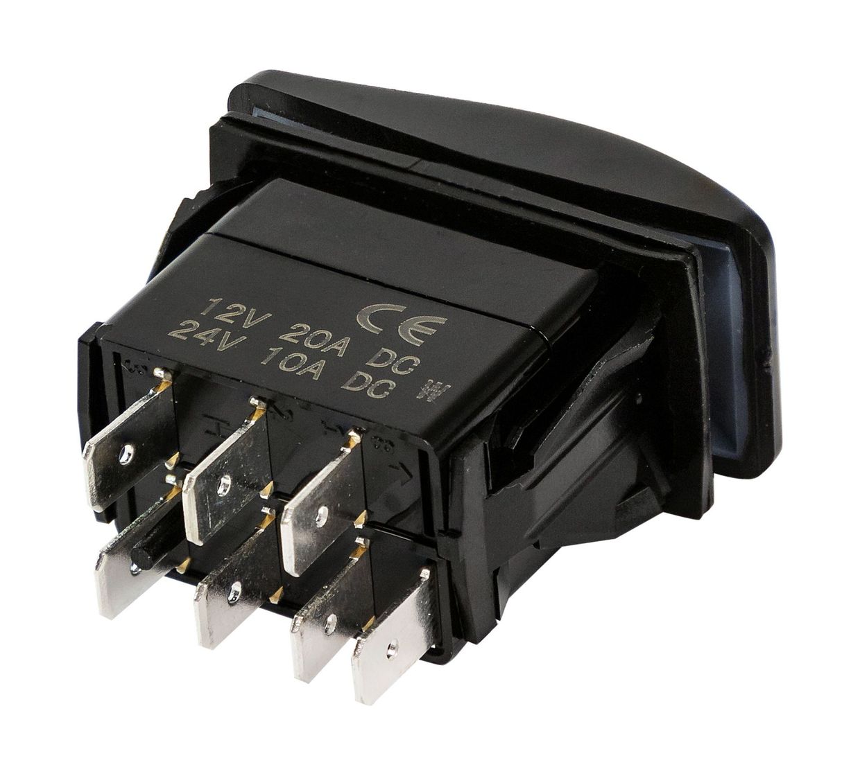 Купить Переключатель трехпозиционный (ON)-OFF-(ON) 12В/20А 7р с подсветкой (упаковка из 50 шт.) Marine Rocket 4620136057592_pkg_50 7ft.ru в интернет магазине Семь Футов