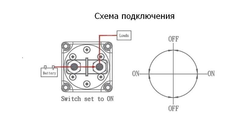 Купить Выключатель массы-ключ OFF-ON (1 АКБ) 300А (упаковка из 10 шт.) AES.Co AES121128_pkg_10 7ft.ru в интернет магазине Семь Футов