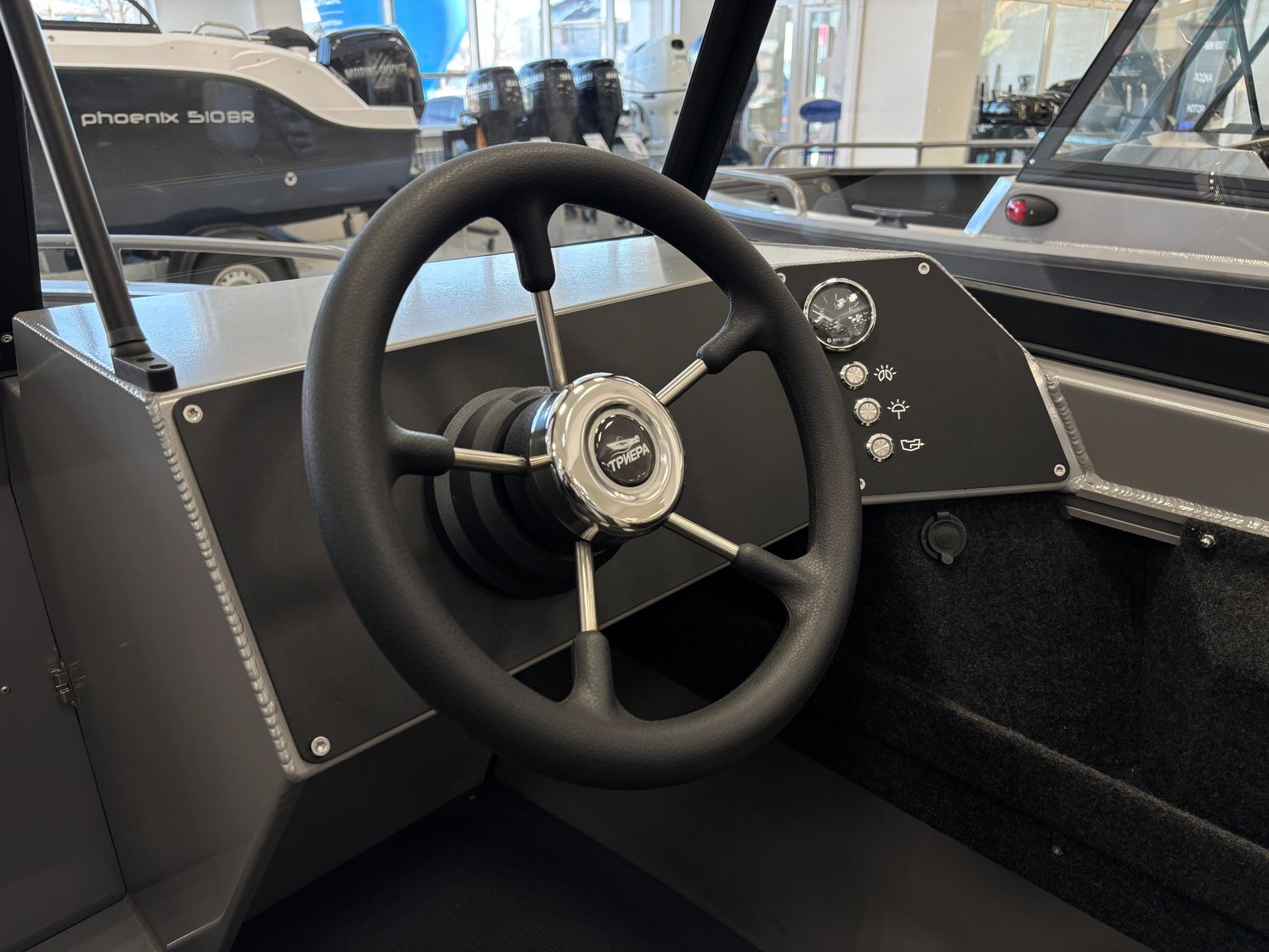 Купить Моторная лодка, Триера 460 BR_new, серый с Suzuki DF50ATL KITTR37 7ft.ru в интернет магазине Семь Футов