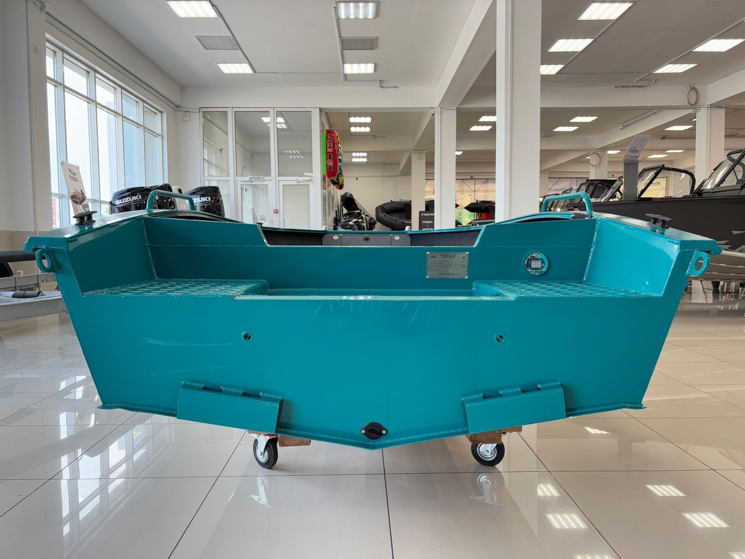 Купить Моторная лодка, Триера 420 румпель, бирюзовый TR420_hand 7ft.ru в интернет магазине Семь Футов