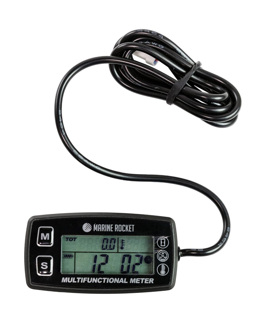 Купить Тахометр универсальный со счетчиком моточасов с подсветкой и сигнализаций температуры Marine Rocket THM501MR 7ft.ru в интернет магазине Семь Футов
