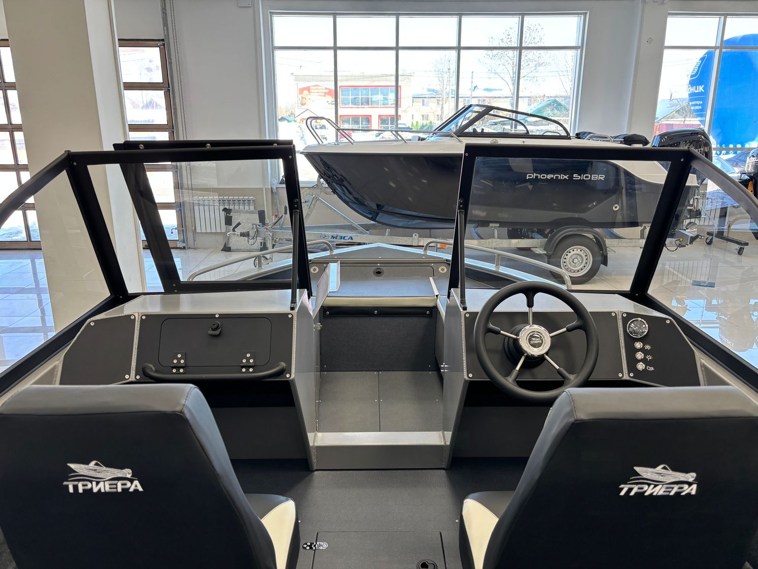 Купить Моторная лодка, Триера 460 BR_new, серый с Suzuki DF50ATL KITTR37 7ft.ru в интернет магазине Семь Футов