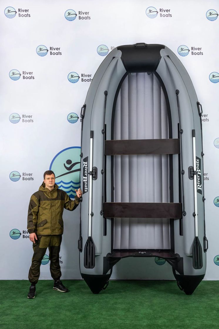 Купить Надувная лодка ПВХ, RiverBoats RB 390 НДНД, ф/б, серо-оранжевый RB390NDFBGO 7ft.ru в интернет магазине Семь Футов