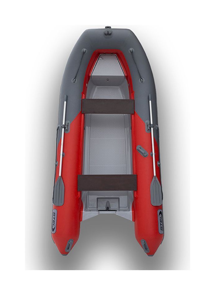 Купить Лодка РИБ (RIB) STEL R-420, графит/красный, накладки на рундук и банки, защита киля, корпус серый СТЕЛ RIBST420_G/R_NZ 7ft.ru в интернет магазине Семь Футов
