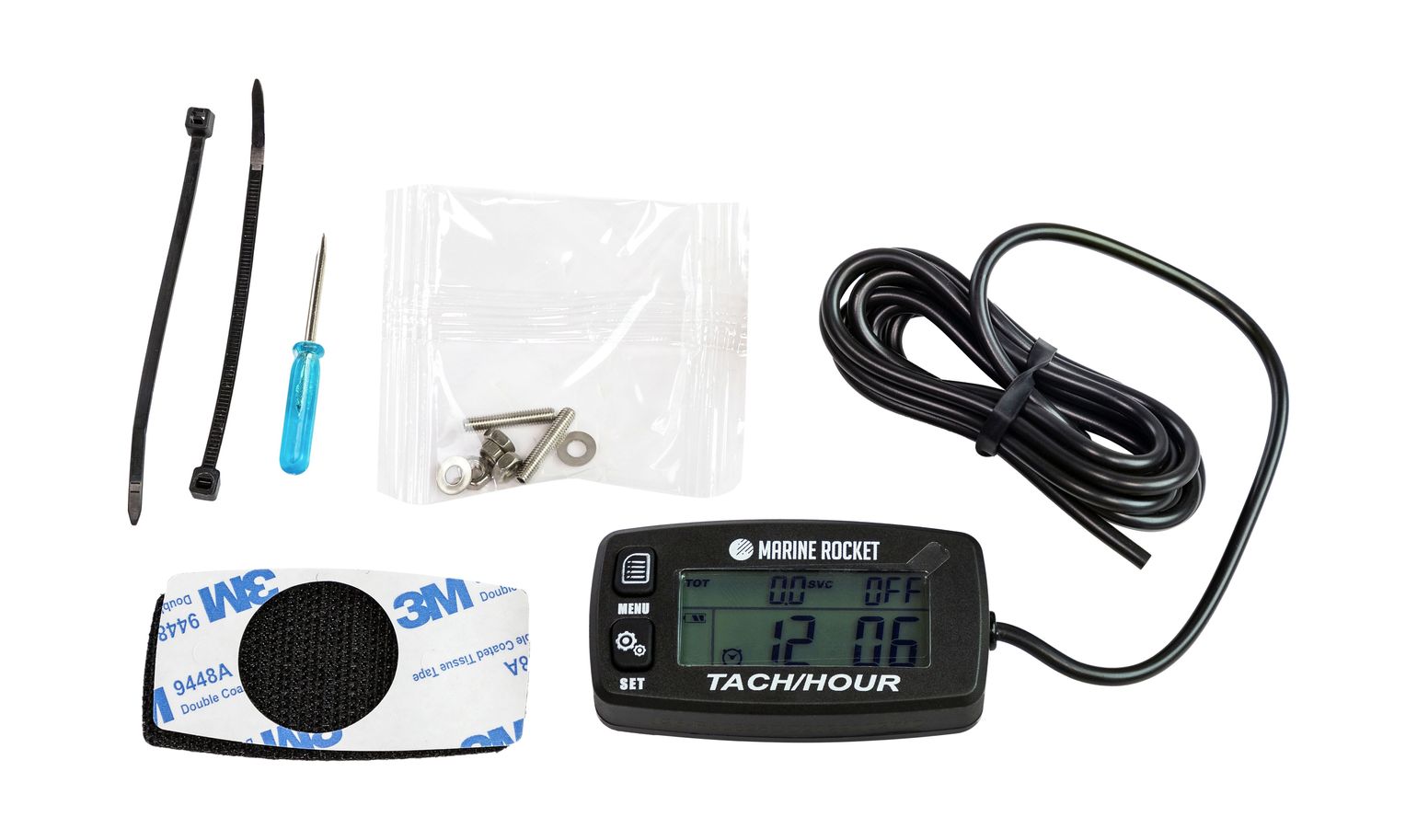 Купить Тахометр универсальный со сменной батарейкой Marine Rocket THM306MR 7ft.ru в интернет магазине Семь Футов
