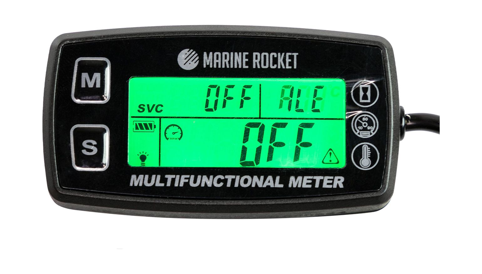 Купить Тахометр универсальный со счетчиком моточасов с подсветкой и сигнализаций температуры (упаковка из 10 шт.) Marine Rocket THM501MR_pkg_10 7ft.ru в интернет магазине Семь Футов