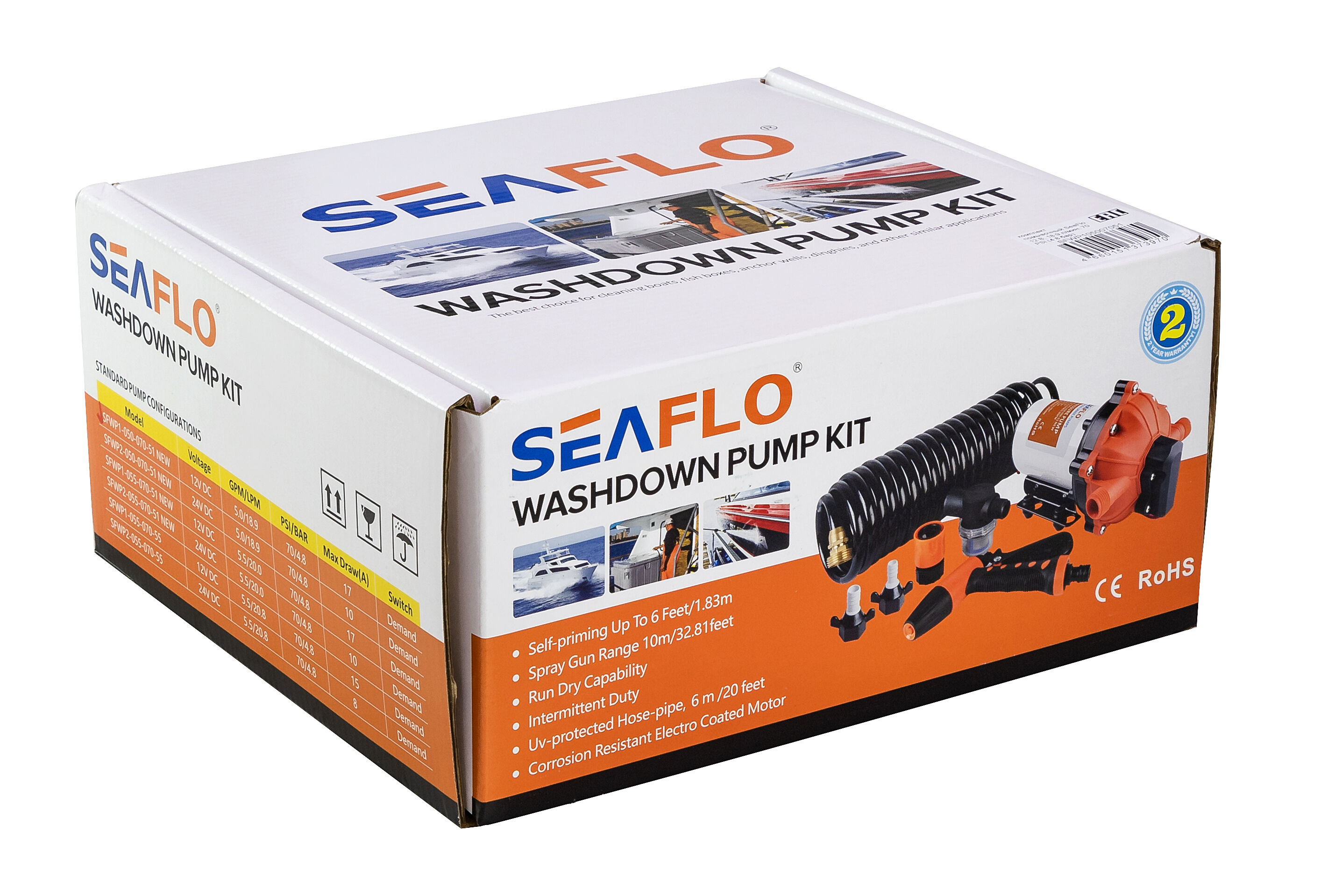 Купить Комплект помывочный SeaFlo, 12 В, 18.9 л/мин, 70 PSI (4.8 бар) SFWP105007051 7ft.ru в интернет магазине Семь Футов