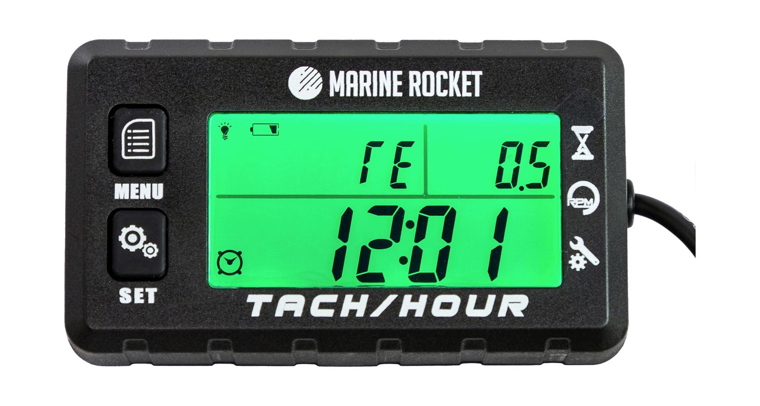 Купить Тахометр универсальный со счетчиком моточасов с подсветкой и сменной батарейкой (упаковка из 10 шт.) Marine Rocket THM307MR_pkg_10 7ft.ru в интернет магазине Семь Футов