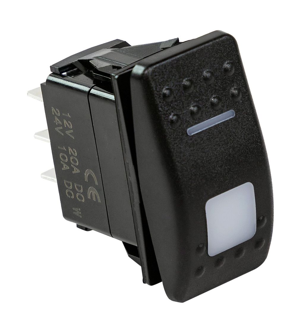 Купить Переключатель трехпозиционный (ON)-OFF-(ON) 12В/20А 7р с подсветкой (упаковка из 50 шт.) Marine Rocket 4620136057592_pkg_50 7ft.ru в интернет магазине Семь Футов